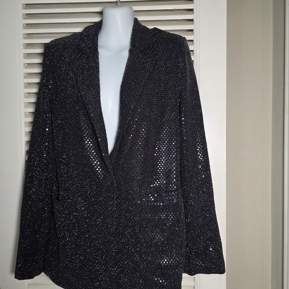 Elegant Black Sequin Women's Blazer - FOREVER 21